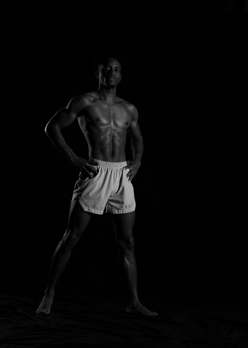 Bodyscape confident athlete posing