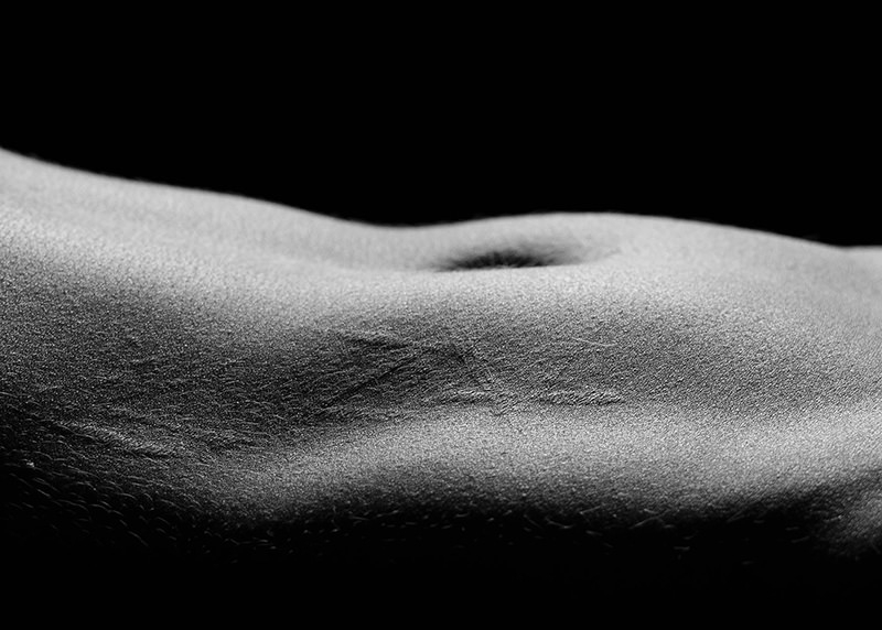 Bodyscape textured torso closeup