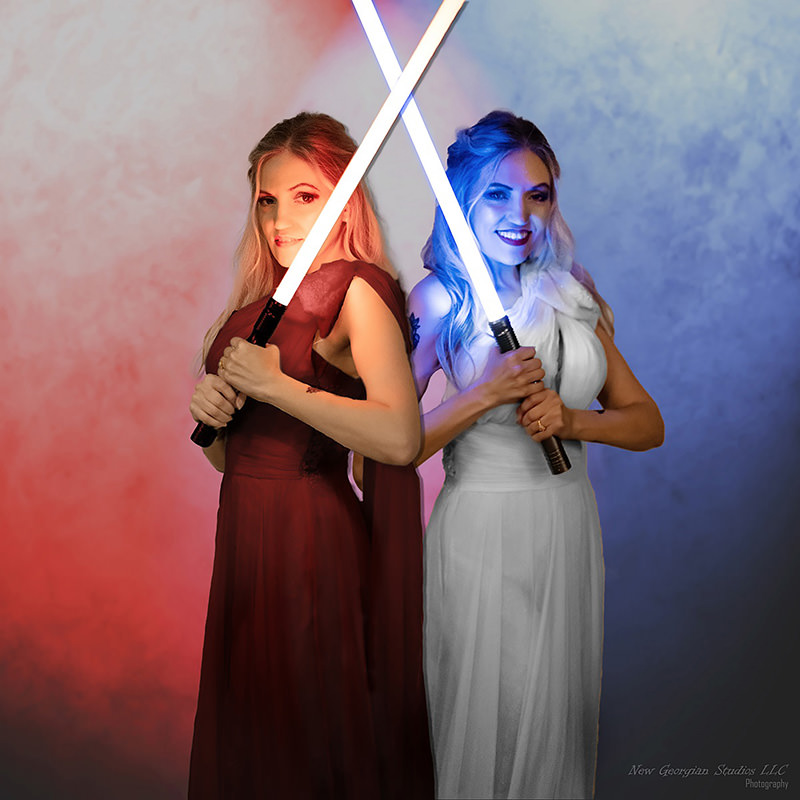 Cosplay dual lightsaber elegant dresses