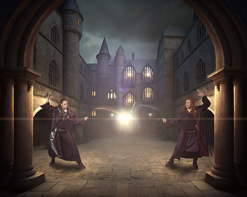 Cosplay epic wizard duel castle
