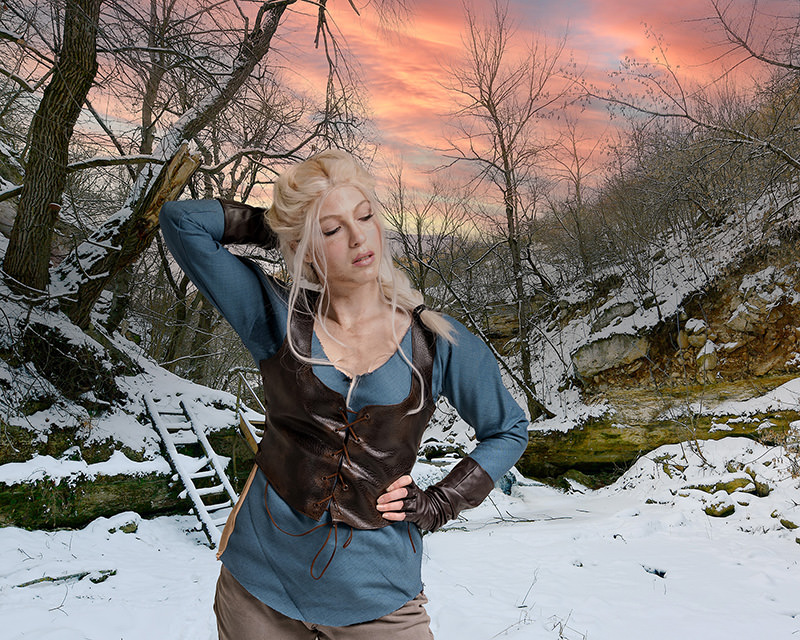 Cosplay sunset serenity winter woods