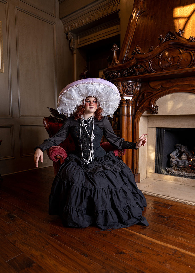 Cosplay victorian elegance fireplace